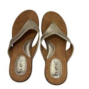 BOC Gold Sandals Flip Flops 8M Like New